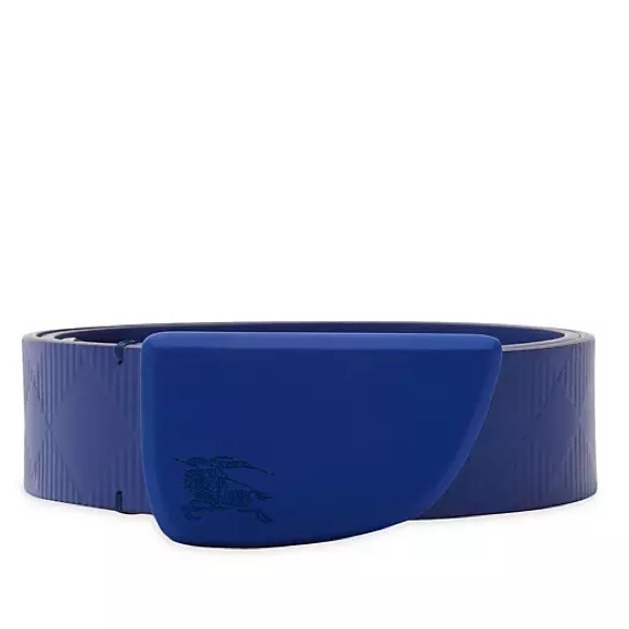 Burberry unisex check nova embossed leather shield logo monogram belt NEW - Picture 1 of 8